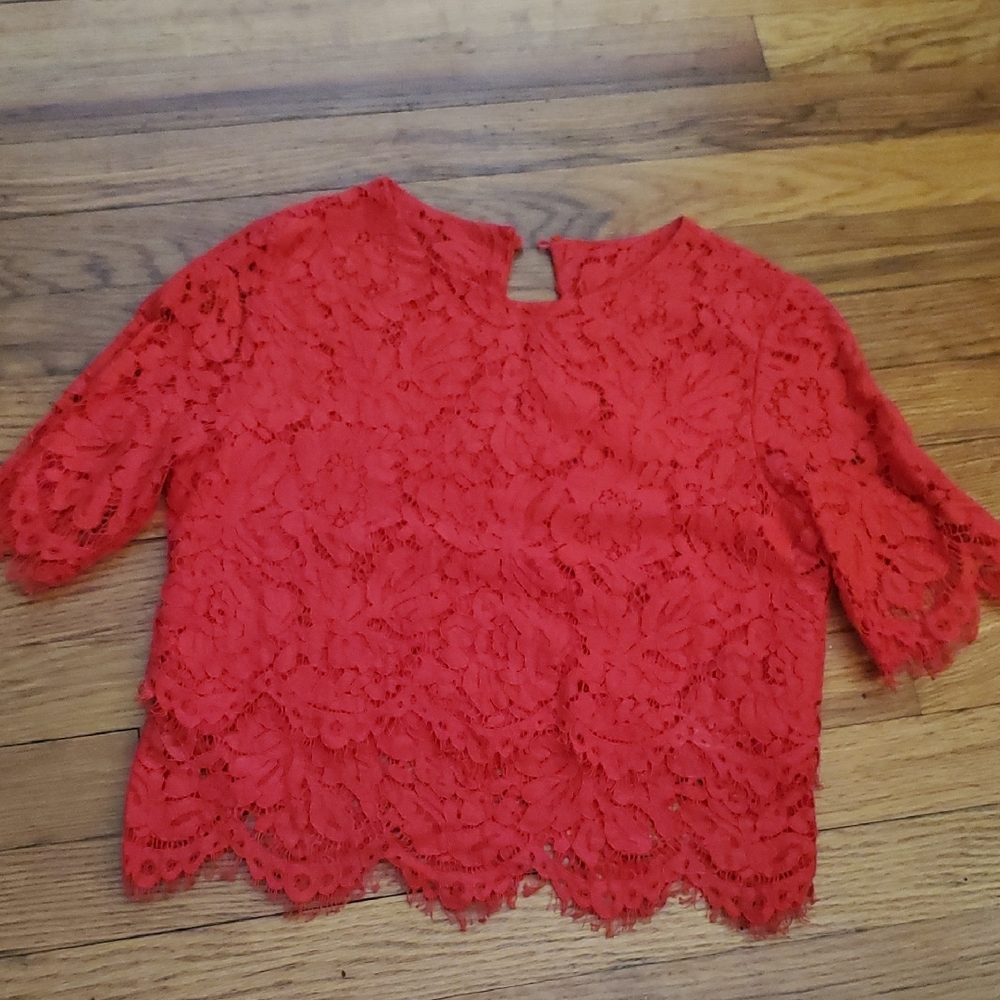 Show Lai lace cropped blouse